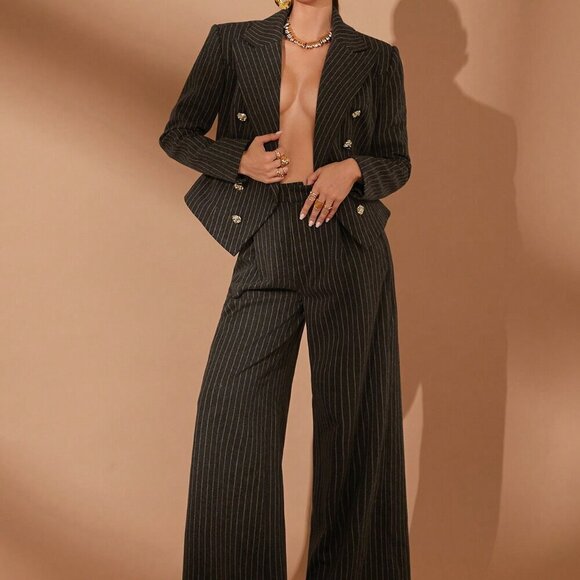 Olive Green Elegant Women's Suit Set - Picture 7 of 8